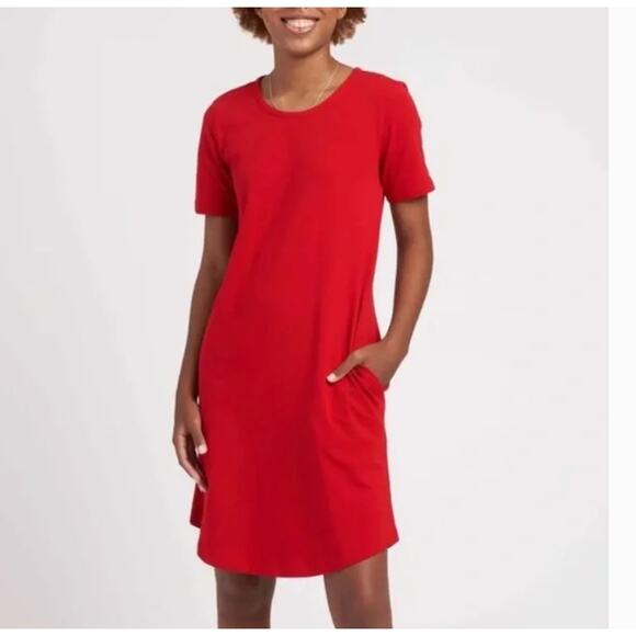 Universal Standard Halie Dress 4XS 00 0 Red NWT Capsule Minimalist Travel - Picture 3 of 6